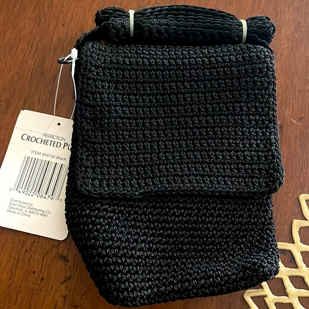 Crocheted purse. Cross body. Festival bag.
